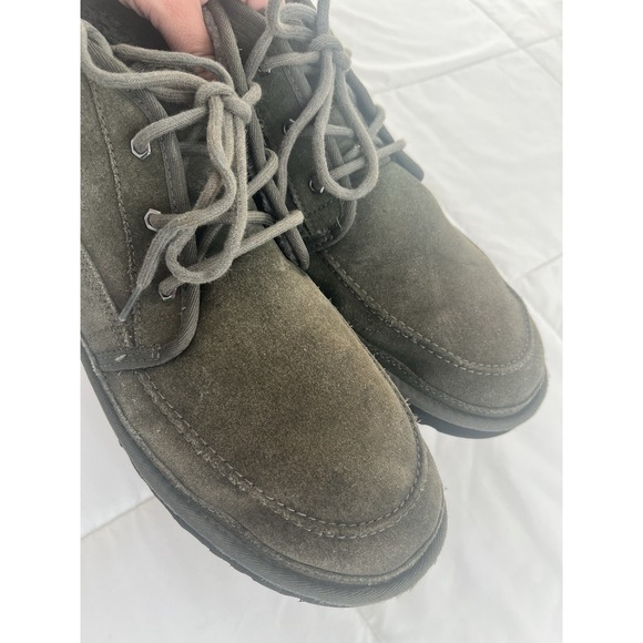 Ugg Neumel Moc Chukka Mens Warm Faux Fur Ankle Lace‎ Up Boots In Olive Green 13 - Picture 6 of 13